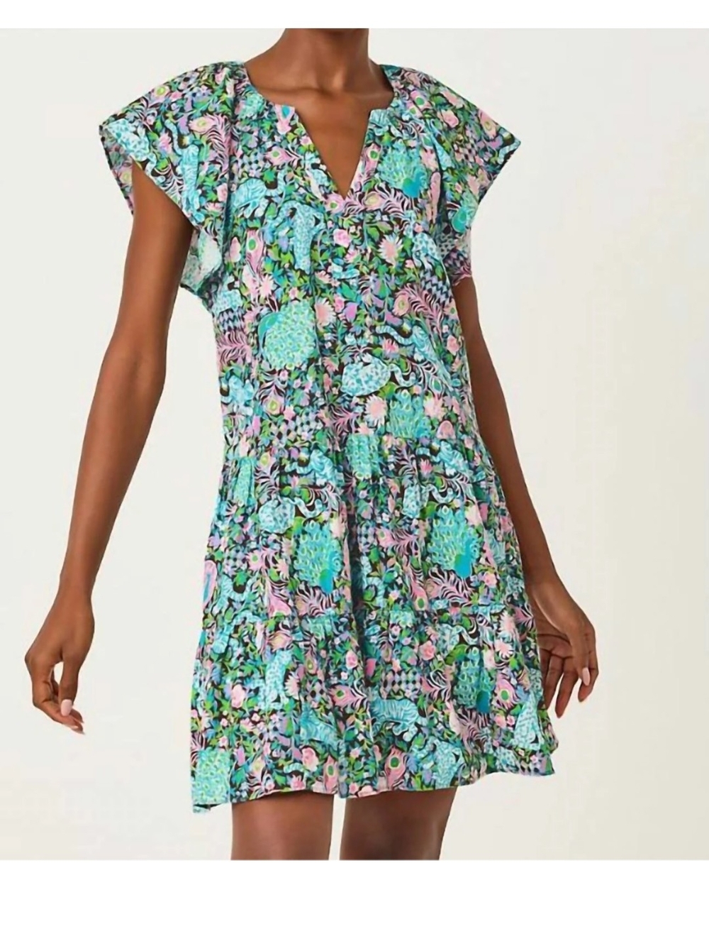 Lilly Pulitzer Flutter Sleeve Linen Dress